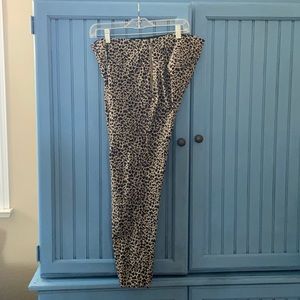 Animal Print Side Zip Ankle Cropped Pant